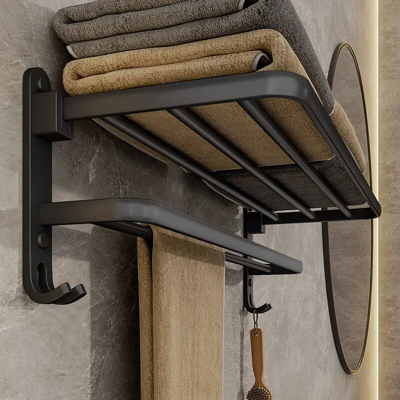 Multifunctional Bathroom Rack – Fold & Store