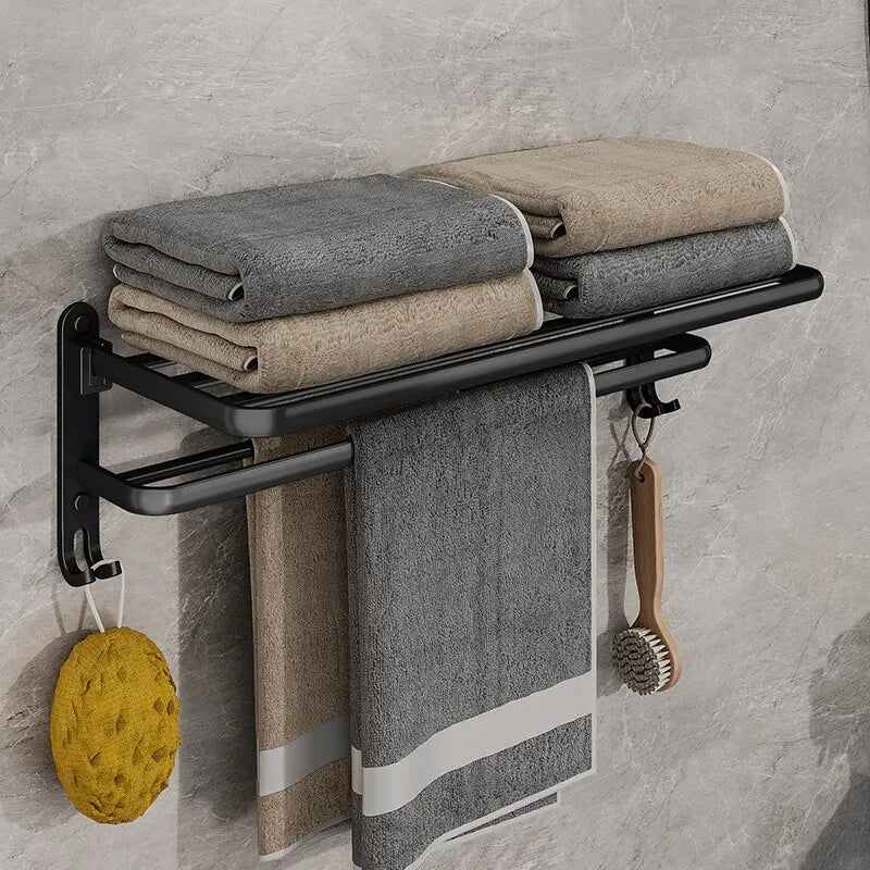 Multifunctional Bathroom Rack – Fold & Store