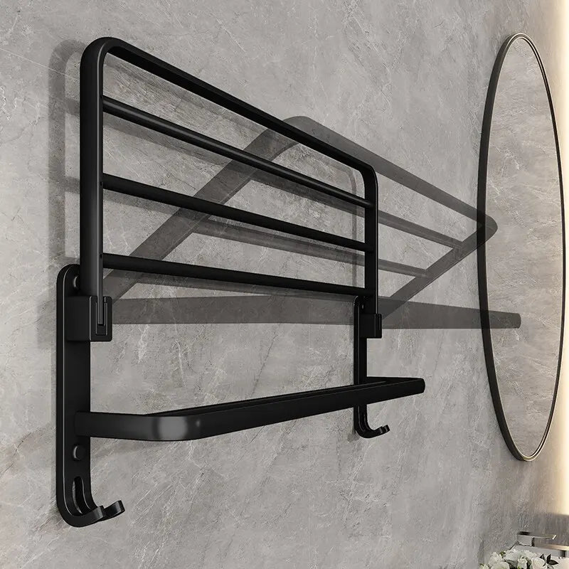 Multifunctional Bathroom Rack – Fold & Store